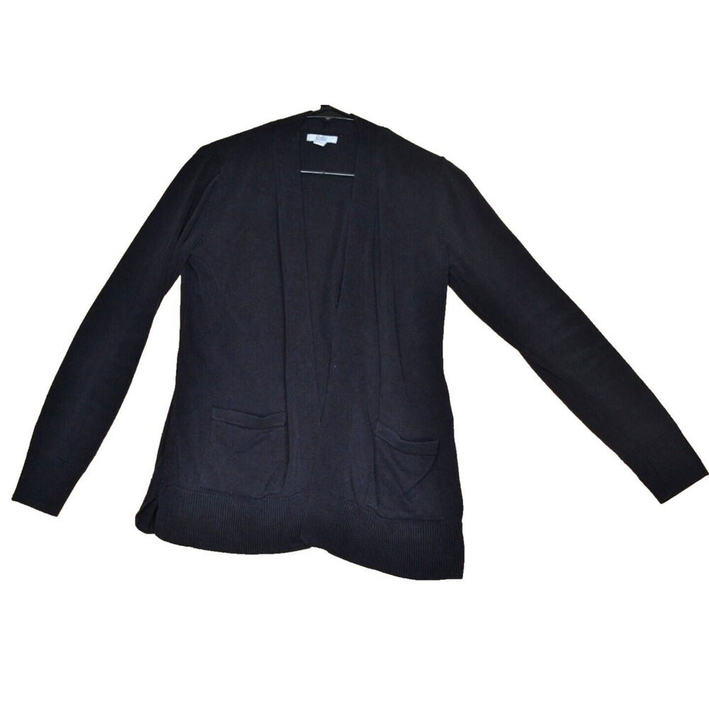 Croft & Barrow Black Open Front Cardigan Sweater Size Small